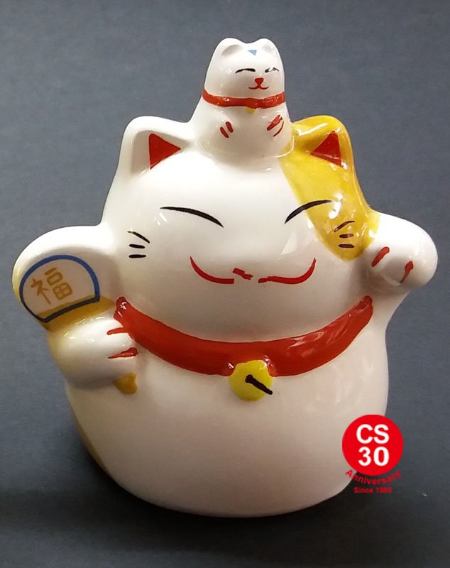 Irish Dresden Happy Cat Chibi 招き猫 箱付き 55p1☆美品♪Irish